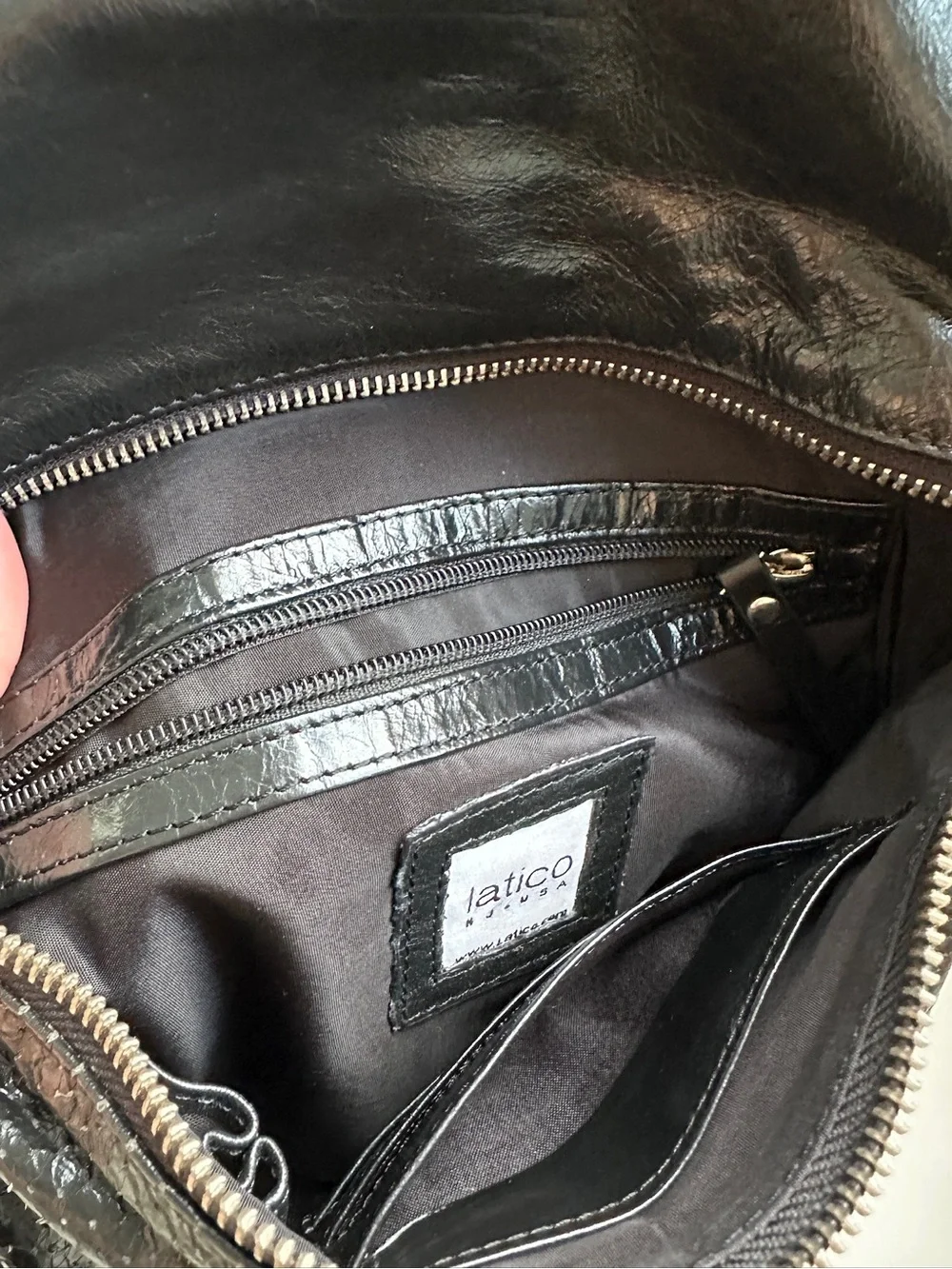 Latico Black Leather Lightweight Backpack